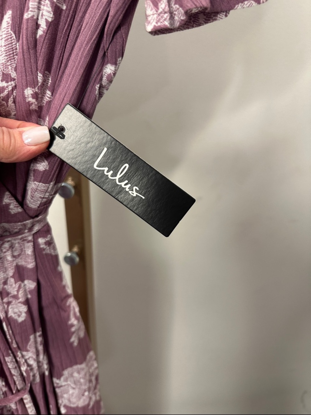 Lulu's Mauve Pink Floral Wrap Maxi Dress - Picture 3 of 7